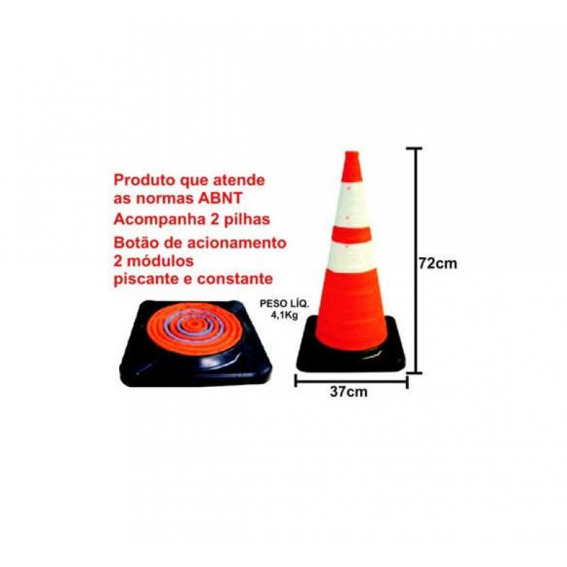 CONE SINALIZADOR C/ILUMINACAO (RETRATIL)