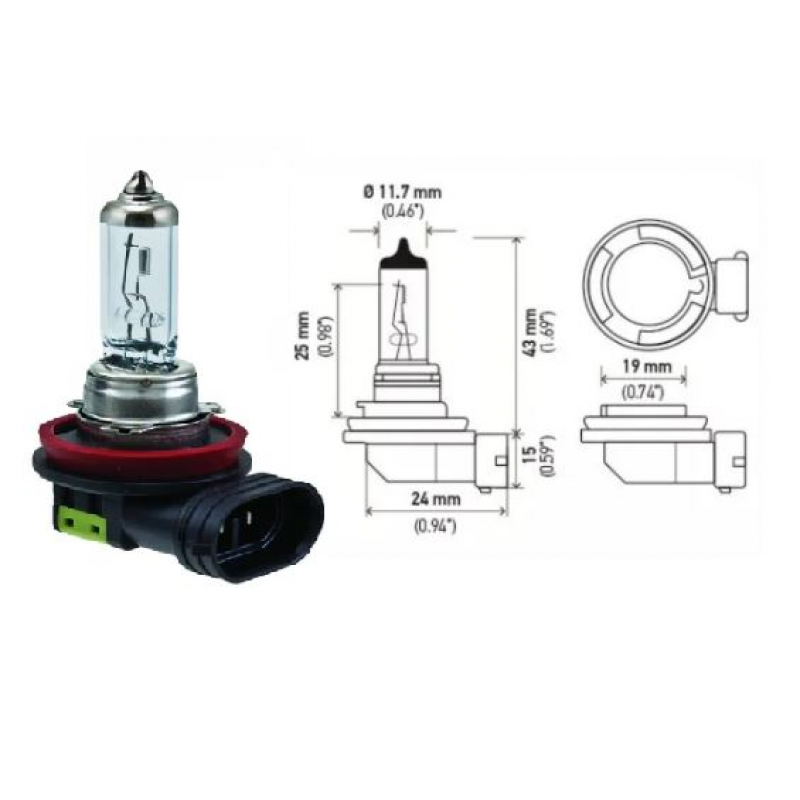 Lamp H11 12v 55amp Gauss