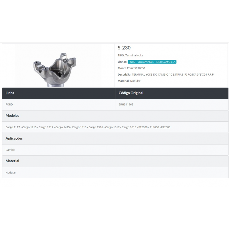 Flange Acoplamento Cambio (terminal) Rei Auto Parts