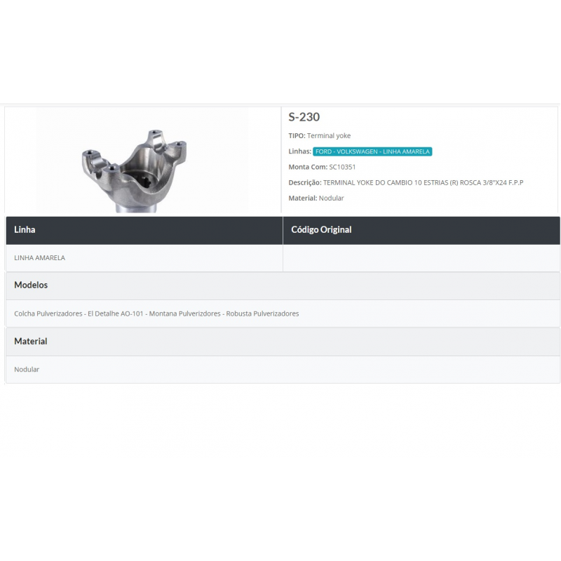 Flange Acoplamento Cambio (terminal) Rei Auto Parts
