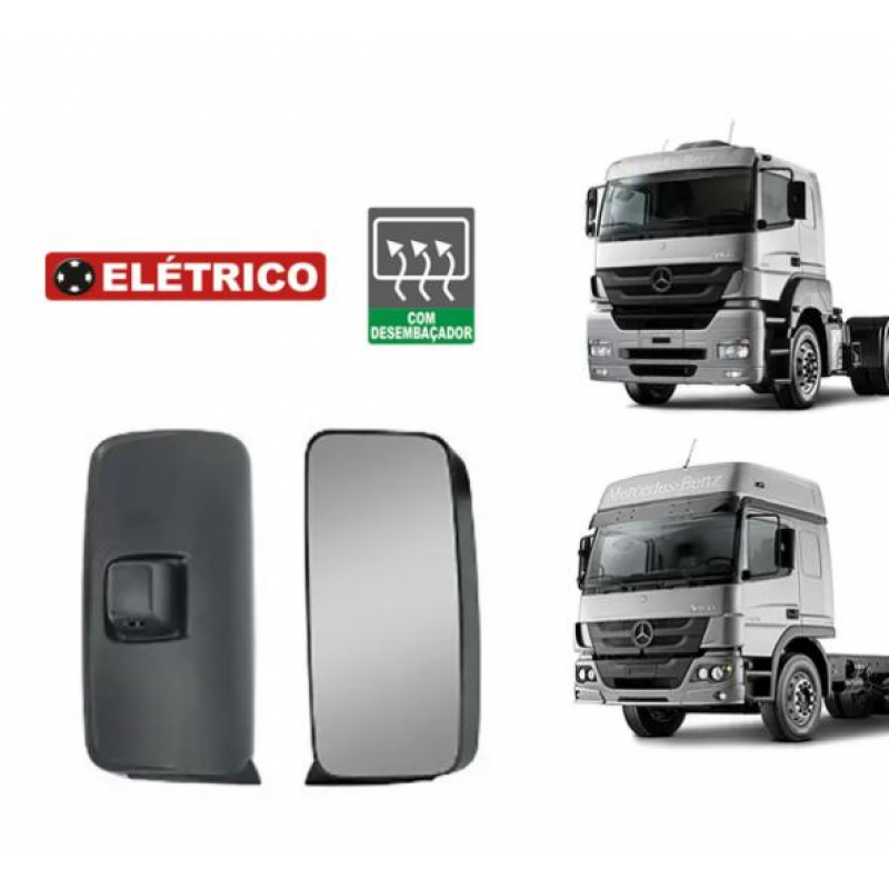 Espelho Retrovisor Esq Atego/axor 2007 A 2013 Eletrico C/desembacador Fabbof