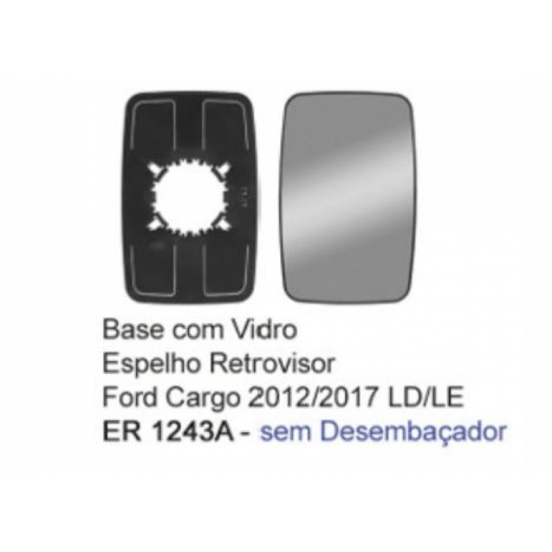 Vidro Espelho C/ Base Ford Cargo 1419 A 3133 De 2012 AtÉ 2019 Fabbof