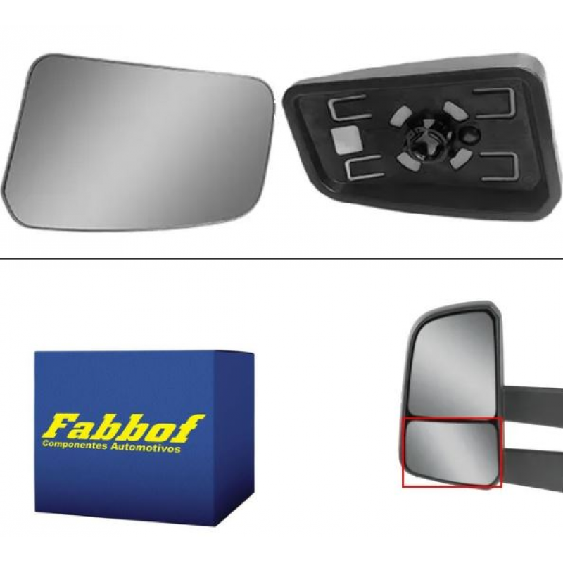 Base Com Vidro Espelho Retrovisor Inf Esq Fabbof